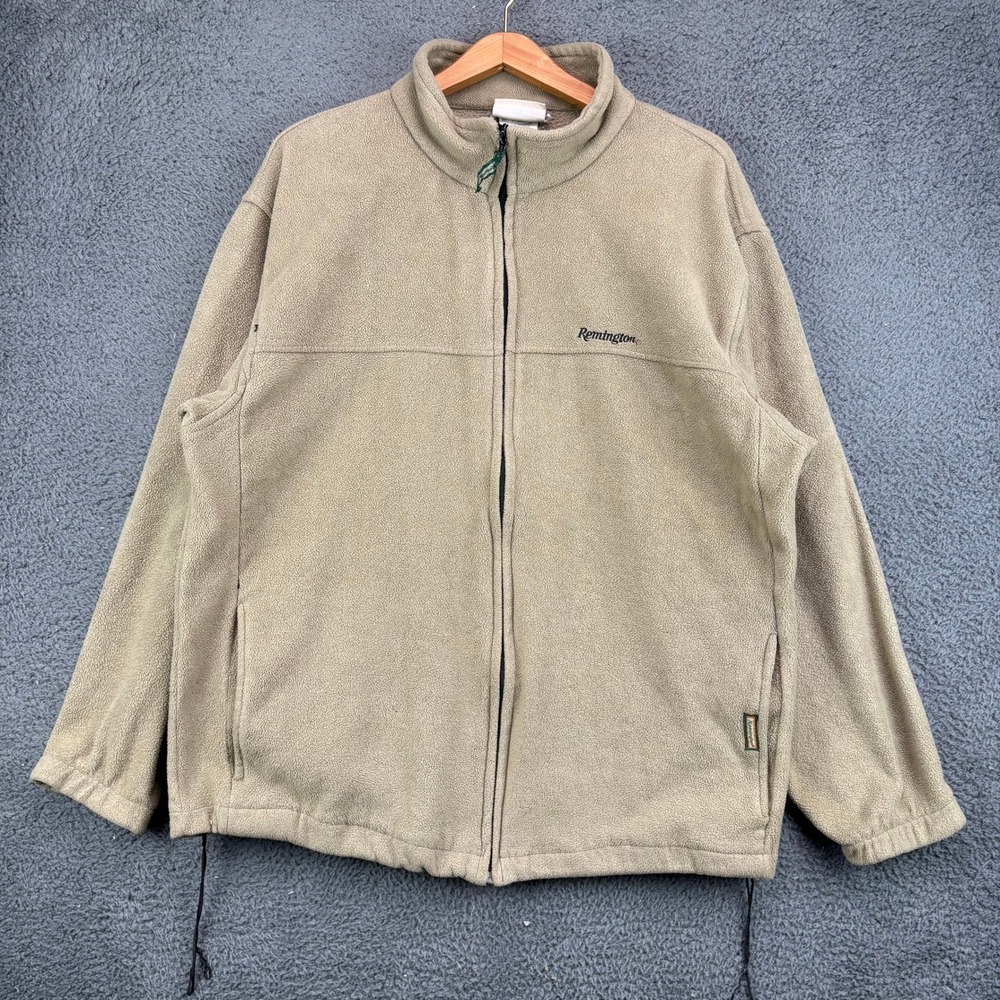 Remington‎ Mens Fleece Full Zip Jacket Tan Driftwood Large 12105DW Gorpcore